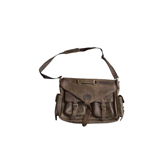 Bag Leather Men's Laptop Shoulder Business Satchel 17'' Messenger Briefcase - Picture 1 of 6